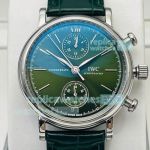 Swiss Replica IWC Portofino Chronograph 39 Watch SS Green Dial